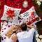 G128 Valentine's Day Decoration Love Heart Waterproof Throw Pillow | 18 x 18 In | Set of 4, Beautiful Cushion Covers for Valentine's Day Sofa Couch Decoration, Pillow Insert Included